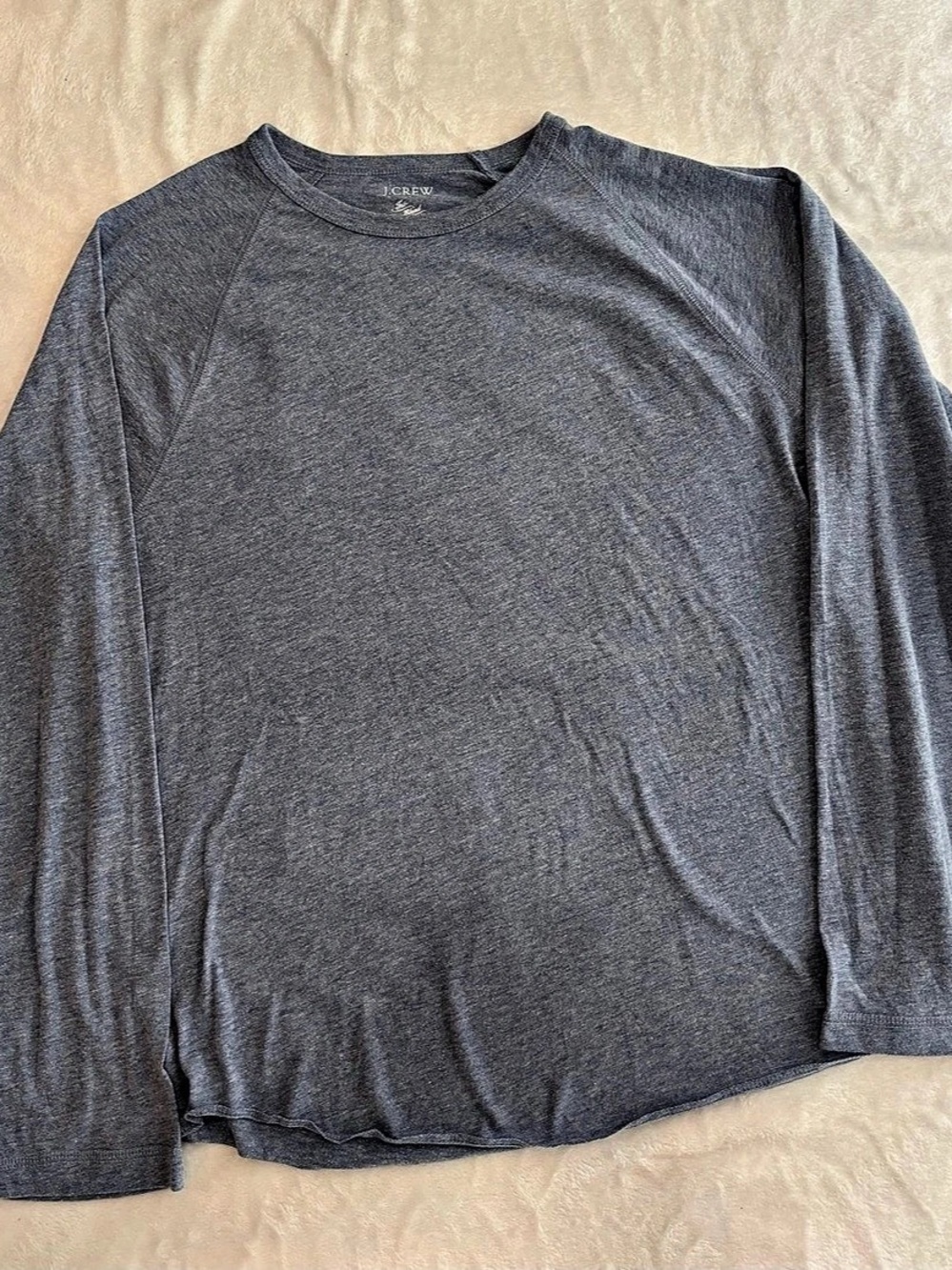 J.CREW Tri-Blend Light Blue Solid Knit Raglan Long Sleeve Crew Neck T-Shirt M